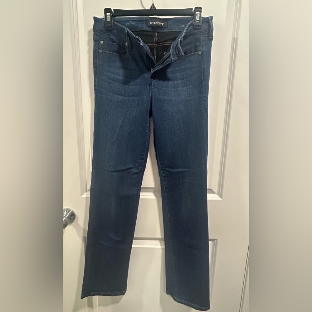 Liverpool Dark Blue Straight Leg Women's Jeans